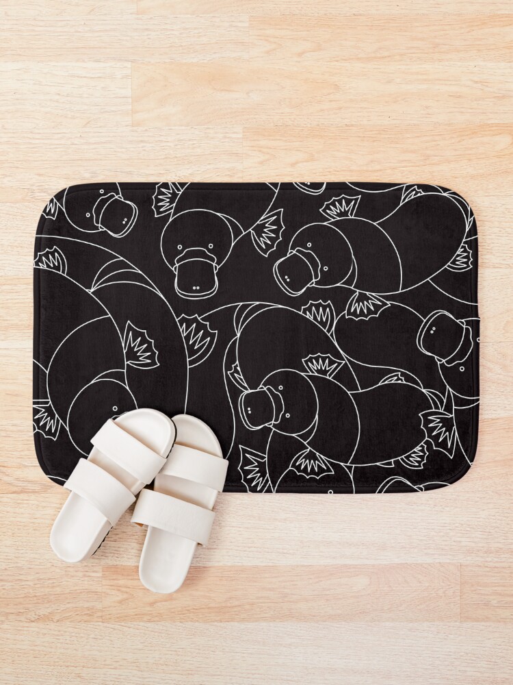 Alternate view of Minimalist Platypus Black and White Bath Mat