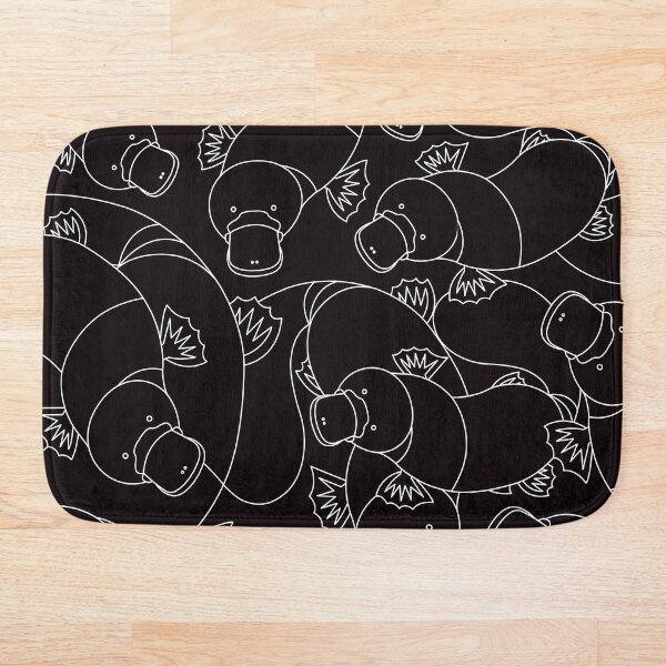 Minimalist Platypus Black and White Bath Mat