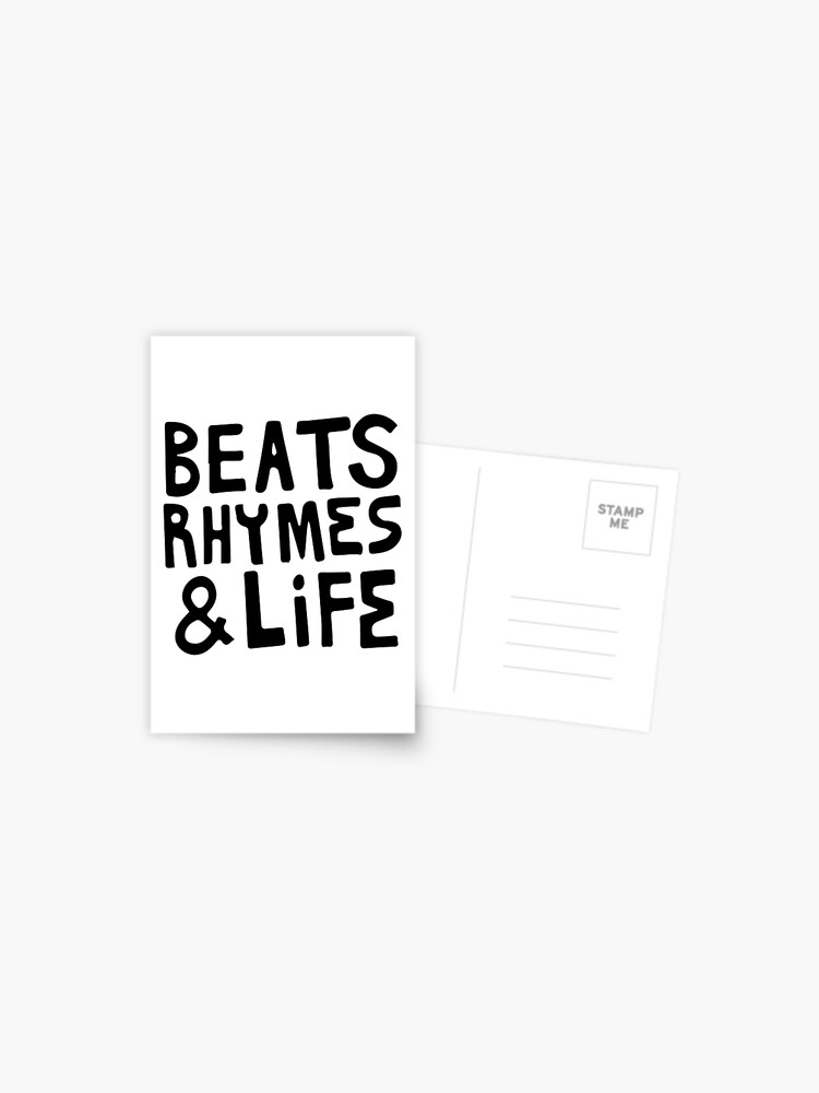 Beats Rhymes Life Postcard By Thehiphopshop Redbubble