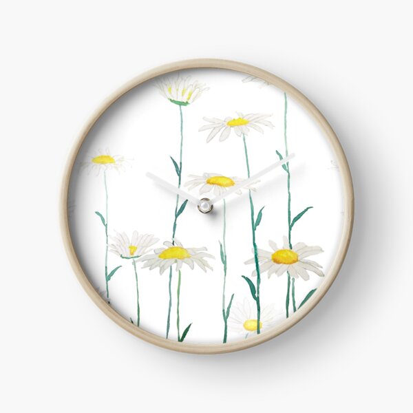 Item preview, hand painted white daisy branch watercolor horizontal designed and sold by ColorandColor.