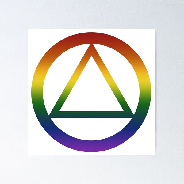 Aperçu de l'œuvre Symbole de fierté arc-en-ciel des Alcooliques anonymes créée et vendue par RecoveryGift.
