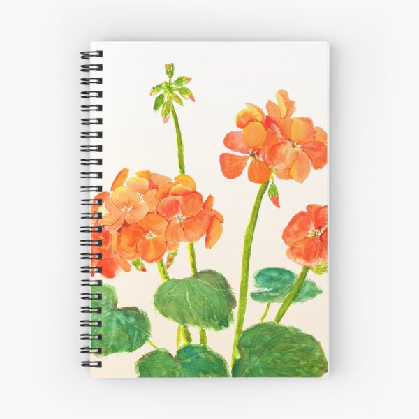 Item preview, hand painted orange geranium flowers watercolor designed and sold by SelenePaintings .