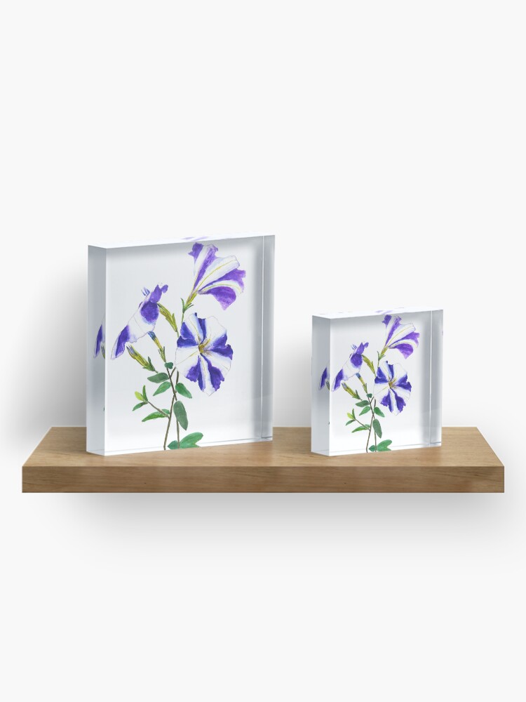 Alternate view of purple petunia Acrylic Block