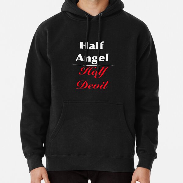 half angel half devil hoodie red and black