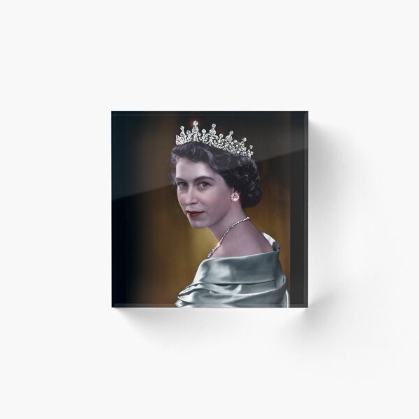 Item preview, Queen Elizabeth II, official portrait taken at Clarence House in London, July 30, 1951 by Yousuf Karsh colorized by Alex Lim designed and sold by lexmil.
