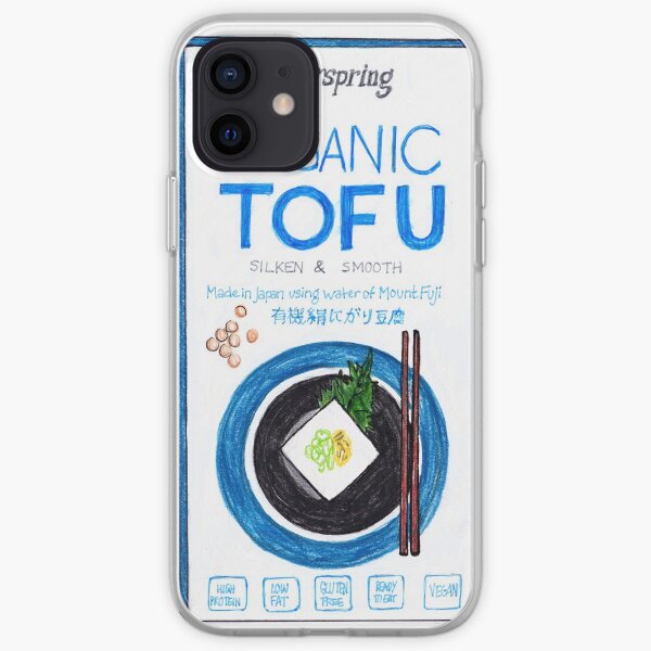 Organic Tofu packaging illustration iPhone Soft Case