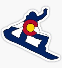 Colorado flag snowboarder Sticker