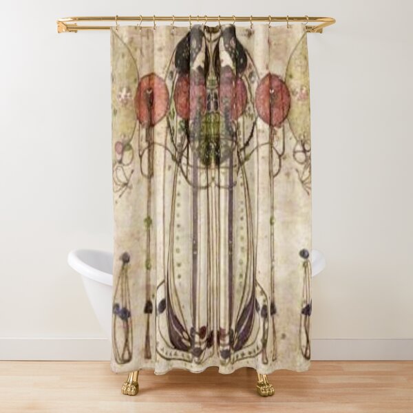 Charles Rennie Mackintosh. El Wassail 1900 (Detalle, cultivo). Cortina de ducha