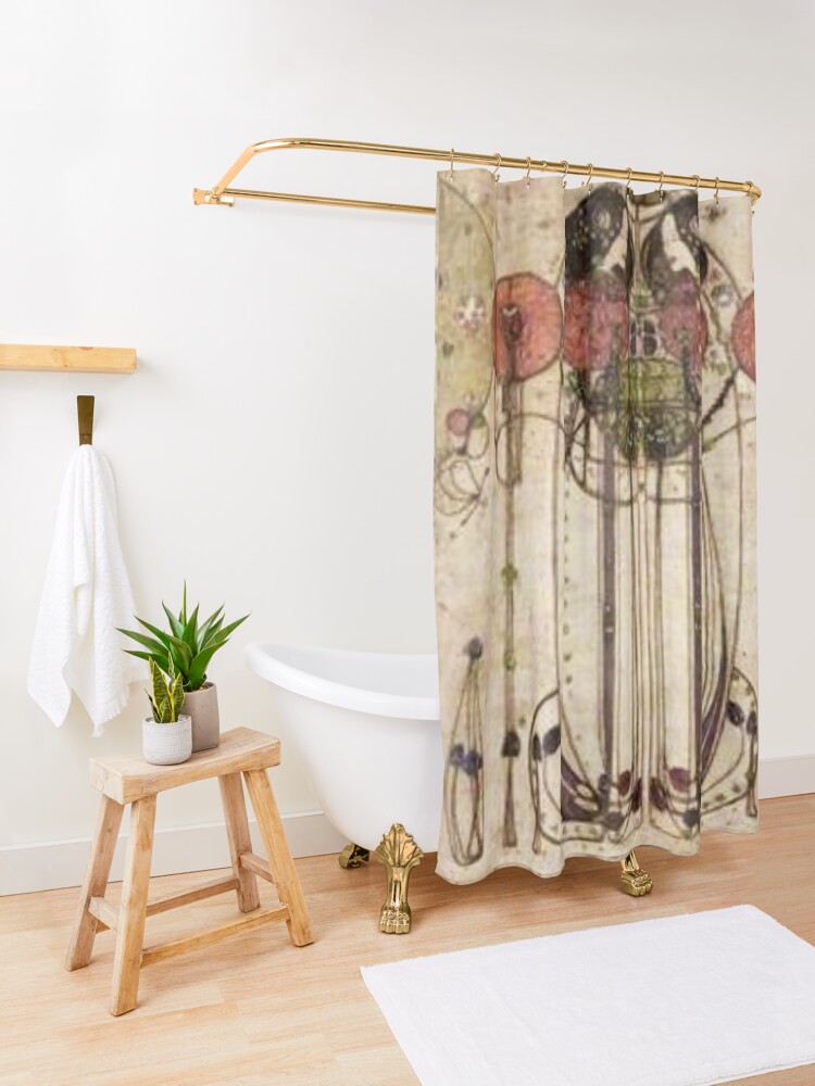 Alternate view of Charles Rennie Mackintosh. The Wassail 1900 (Detail, Crop). Shower Curtain