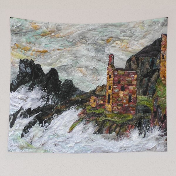 Item preview, Engine Houses at Botallack Cornwall. Textile Art designed and sold by NisaKiley.