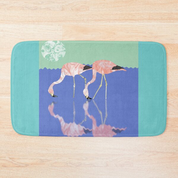 Item preview, Marbled Paper Wading Flamingos designed and sold by MarbleCloud.