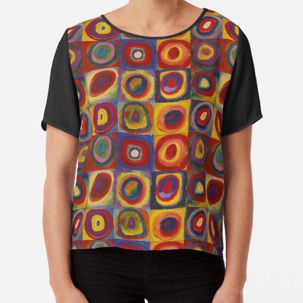 Wassily Kandinsky, Colour Study, Squares with Concentric Circles. Chiffon Top