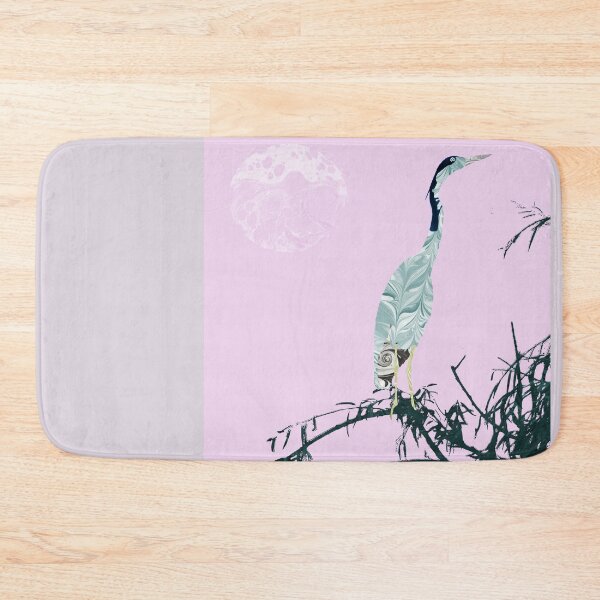 Item preview, Black Headed Heron Marbled paper painting and collage designed and sold by MarbleCloud.