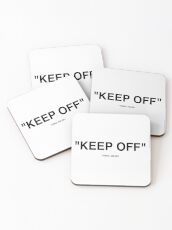 Off White Ikea Keep Off Rug Black/White Virgil Abloh - Christmas St Valentines Day New Year Tshirt Gift Idea for Boys Girls Women Men Coasters