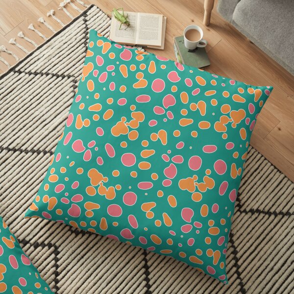Orange, pink and teal pattern Floor Pillow