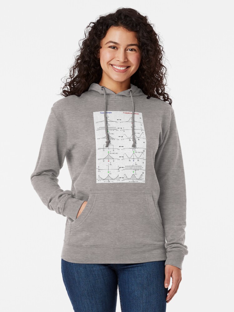 Alternate view of #Discrete #Fourier #Transform. #Diagram, graph, formula, chalk out, illustration, physics, graph plot, symbol, guidance, draft, sketch, science, research, scientific experiment Lightweight Hoodie