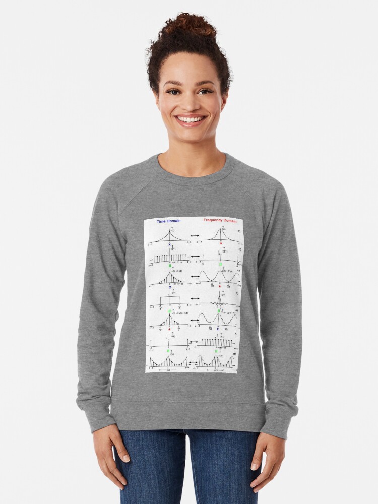 Alternate view of #Discrete #Fourier #Transform. #Diagram, graph, formula, chalk out, illustration, physics, graph plot, symbol, guidance, draft, sketch, science, research, scientific experiment Lightweight Sweatshirt