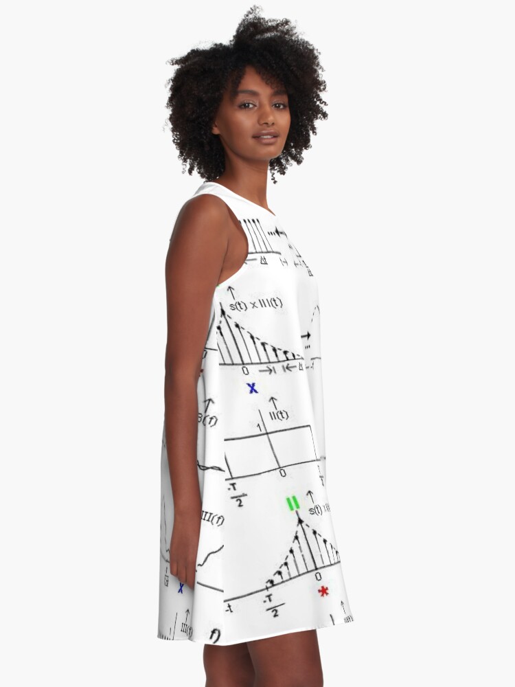 Alternate view of #Discrete #Fourier #Transform. #Diagram, graph, formula, chalk out, illustration, physics, graph plot, symbol, guidance, draft, sketch, science, research, scientific experiment A-Line Dress
