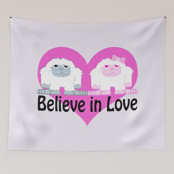 Item preview, Believe in Love Cute Cartoon Yeti Couple designed and sold by Hedgie Designs.