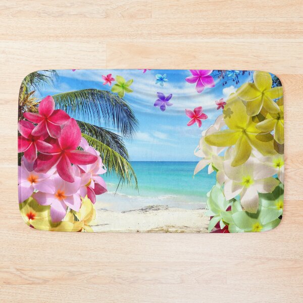Item preview, Tropical Beach and Exotic Plumeria Flowers designed and sold by BluedarkArt.