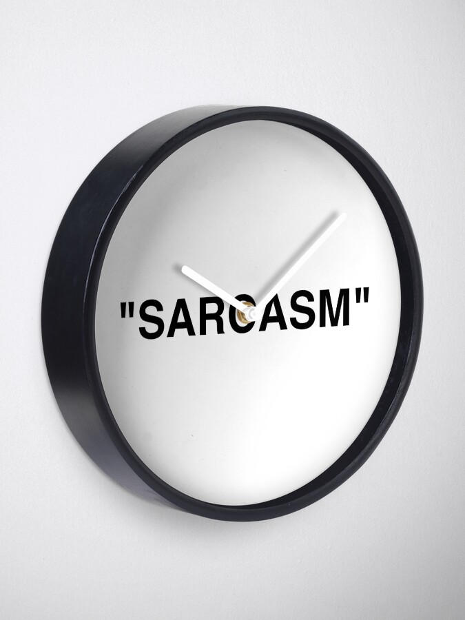"Sarcasm Quotation Marks" Clock by lukassfr Redbubble