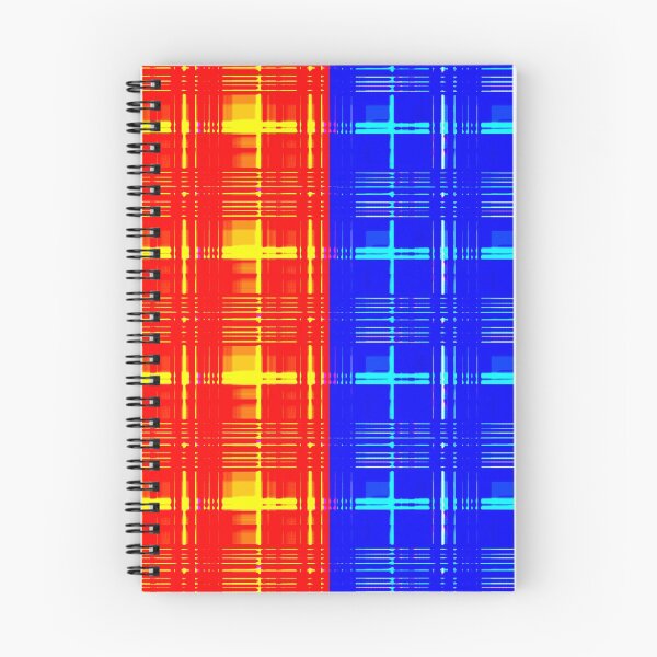 Item preview, Bright Modern tartan in two halves - redyellow blue designed and sold by M-Lorentsson.