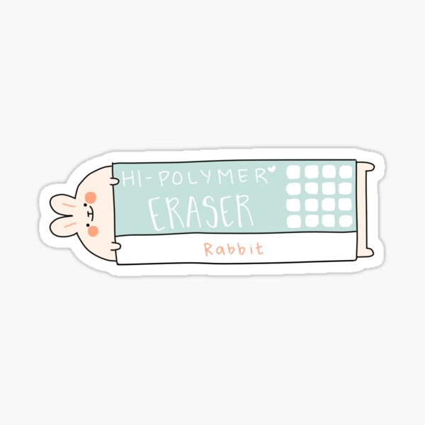 Item preview, Cute Pastel Rabbit Eraser Sticker designed and sold by eggcrylic.