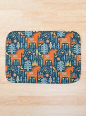 Fairy Tale in Blue + Orange Bath Mat