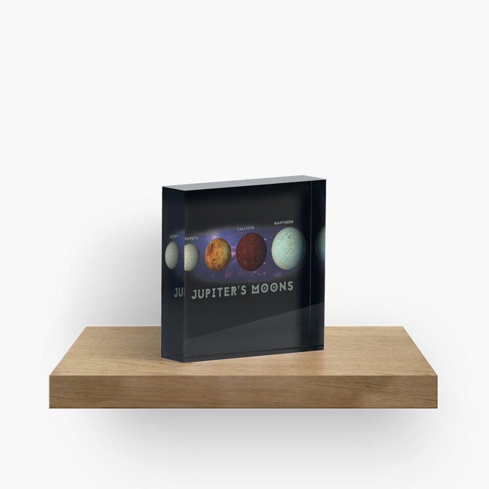 Jupiters Moons Europa Io Callisto Ganymede Space Nebula Graphic Print Acrylic Block
