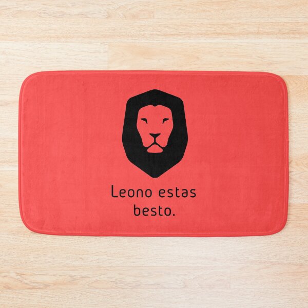 Item preview, Leono estas besto ("A Lion is an Animal" in Esperanto"), red designed and sold by ByMaSOLE.