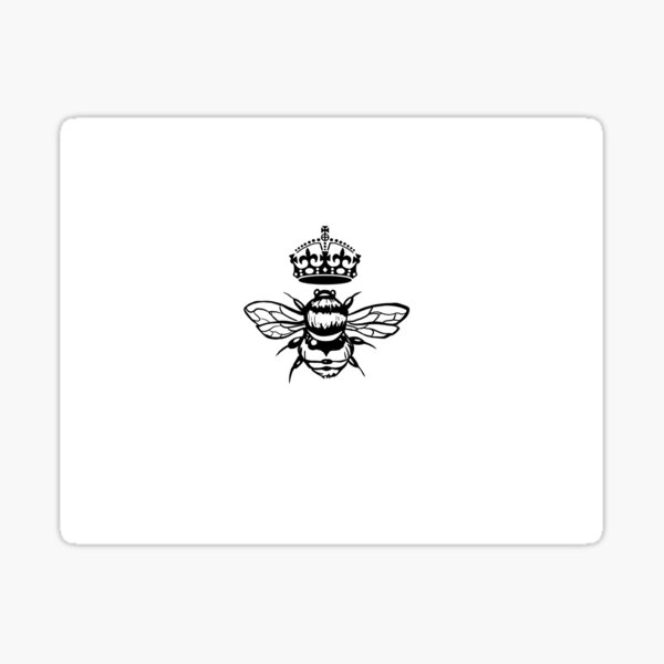 Little bee and crown tattoo located on the inner arm