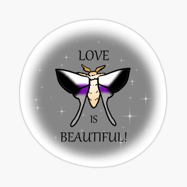 Love is Beautiful Demisexual Pride Moth Sticker