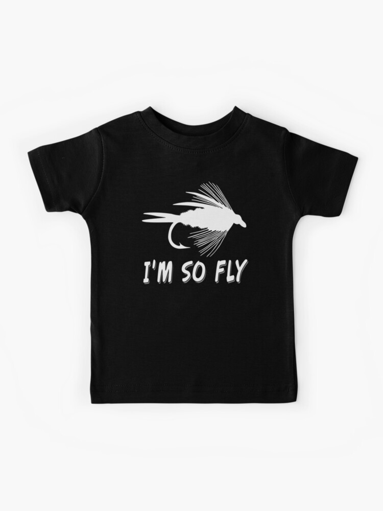 Black Camo Fly - Fly fishing t-shirt Kids T-Shirt for Sale by Marcia Rubin