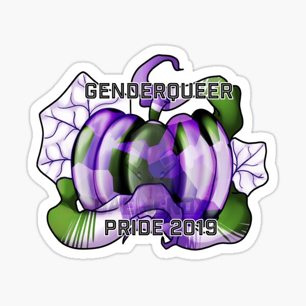 Pumpkin Pride - Genderqueer Sticker