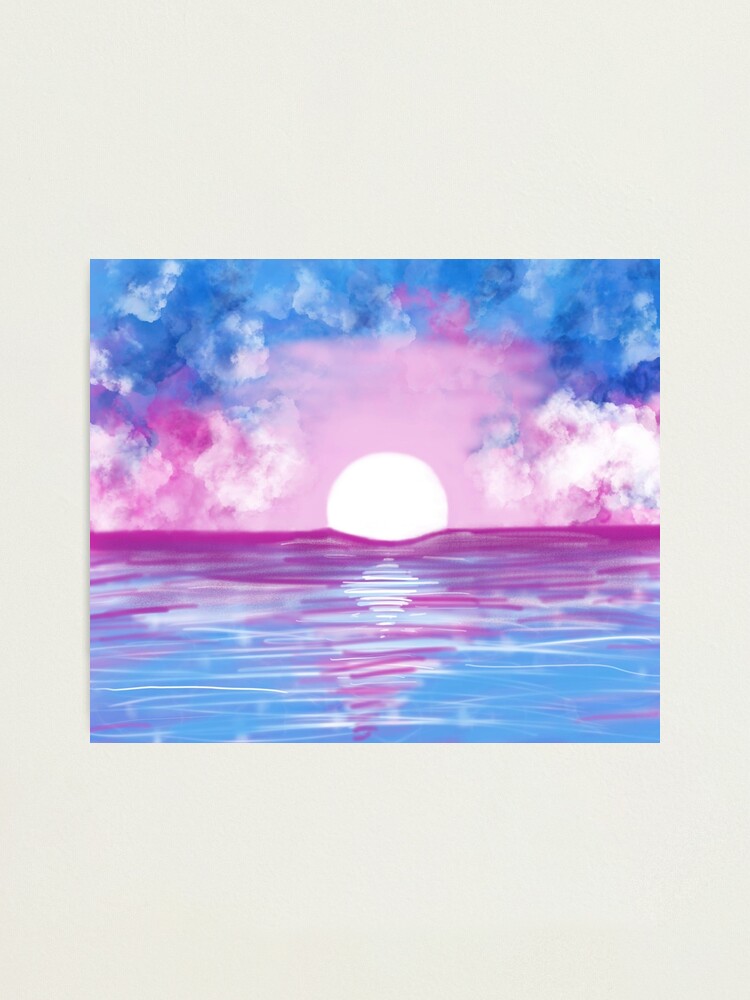 Transgender Pride Flag Sunset Photographic Print By Kayden Lotus98 Redbubble
