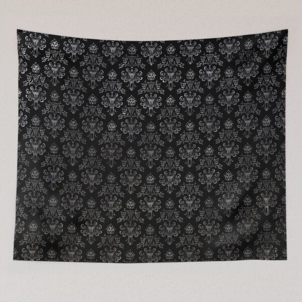 Item preview, Haunted Mansion Wallpaper Black and Silver designed and sold by FandomTrading.