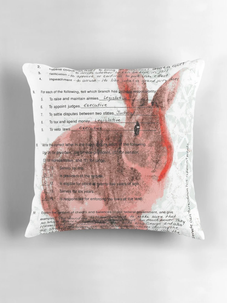 Thumbnail 3 of 4, Pillow, Test Rabbit designed and sold by missmann.