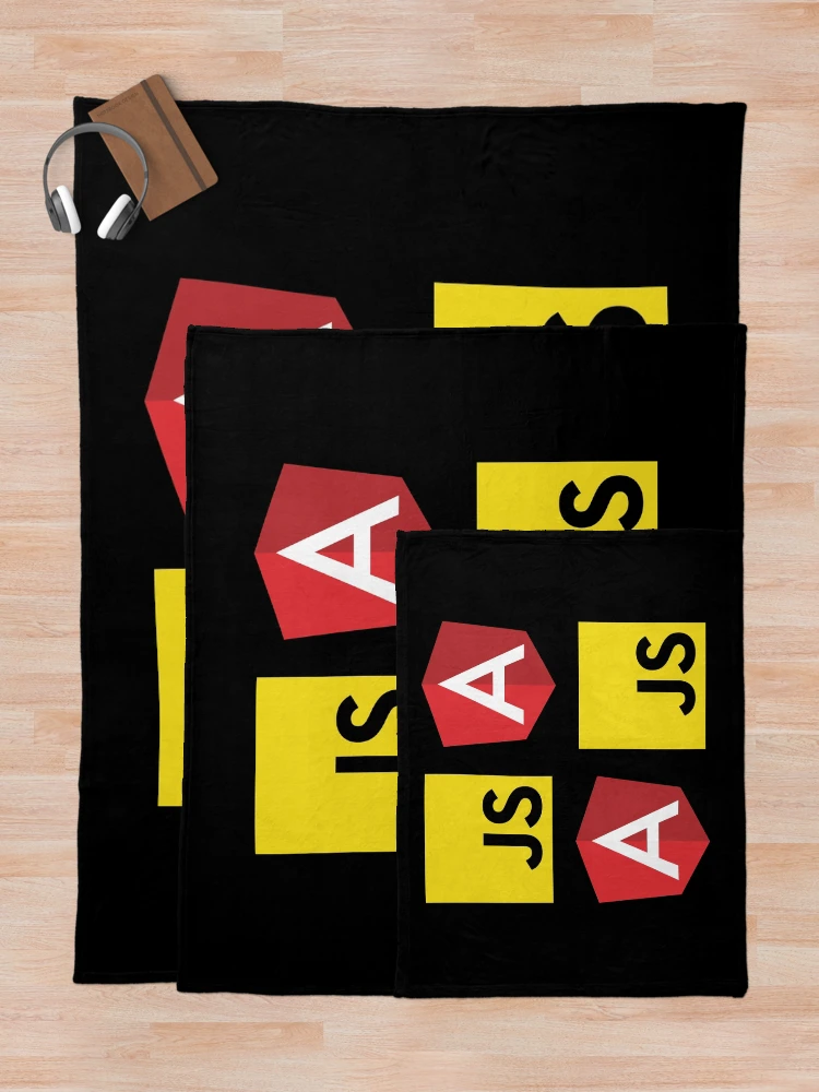 Thumbnail 5 of 6, Throw Blanket, JavaScript and Angular (Black) designed and sold by hellkni9ht.
