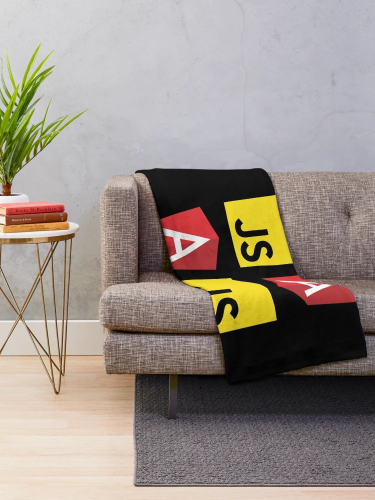 Thumbnail 2 of 6, Throw Blanket, JavaScript and Angular (Black) designed and sold by hellkni9ht.
