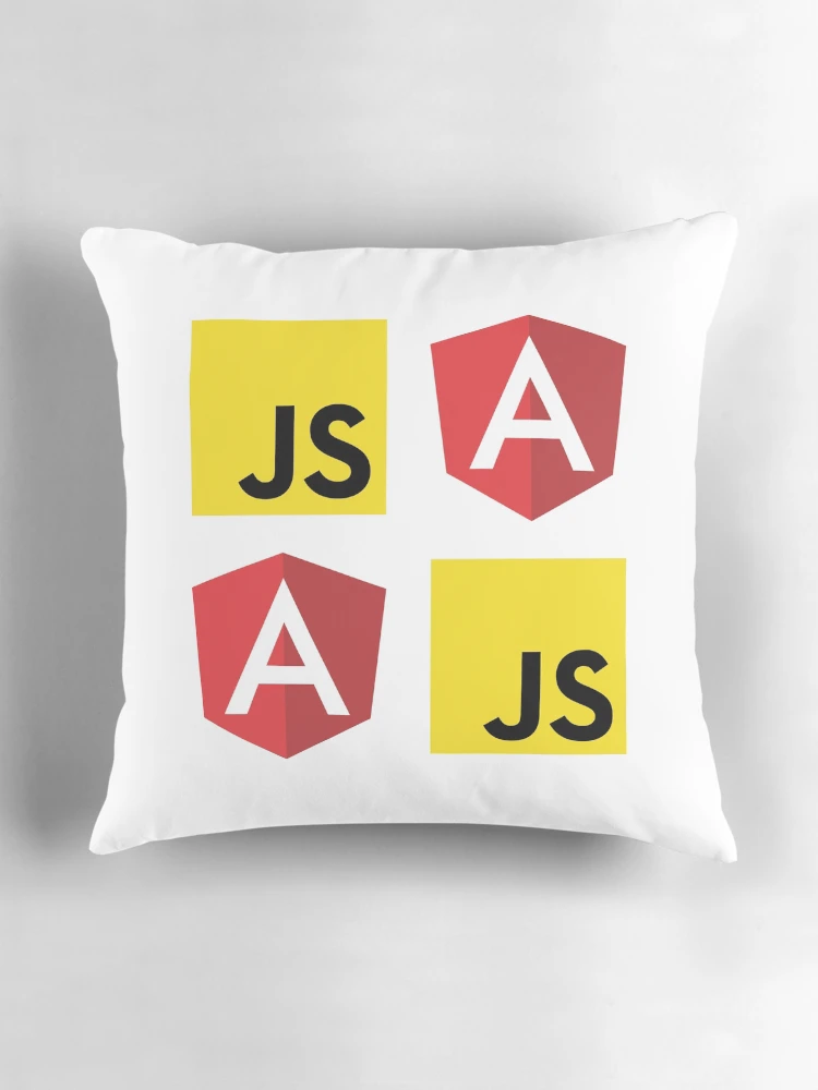 Thumbnail 3 of 4, Pillow, JavaScript and Angular (White) designed and sold by hellkni9ht.