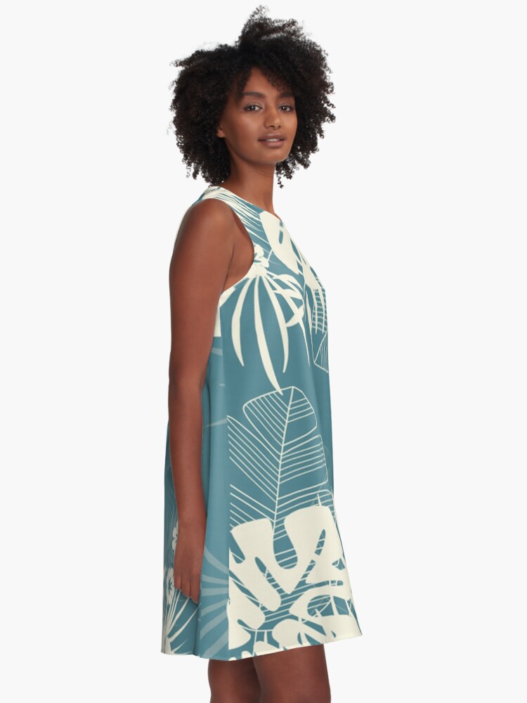 Alternate view of Tropical Blue A-Line Dress