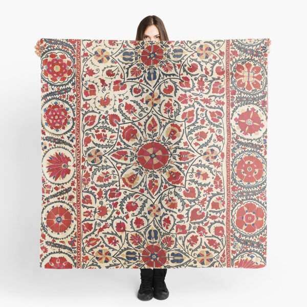 Item preview, Bokhara Suzani Uzbekistan Colorful Embroidery Print designed and sold by Vicky Brago-Mitchell®.