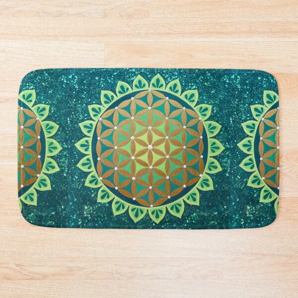 Item preview, Flower of Life Mandala, Green and Gold designed and sold by Soozie Wray.