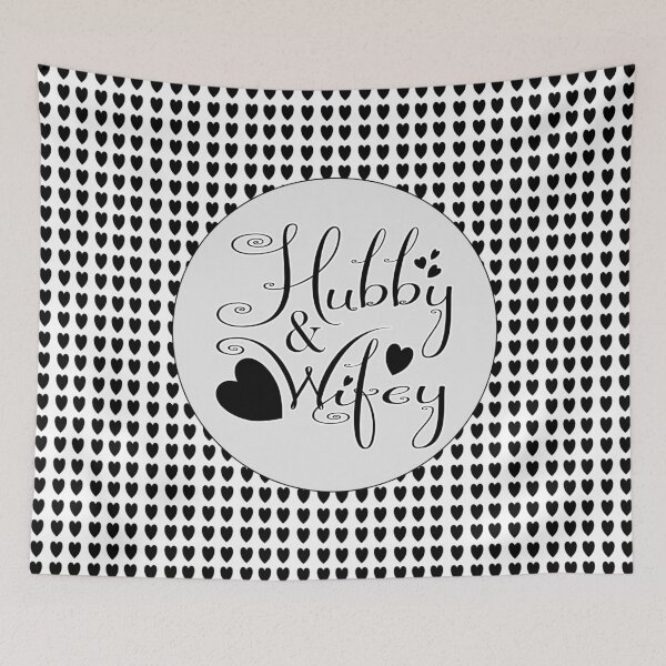 Item preview, Hubby & Wifey with Love Hearts in Black & White.  designed and sold by innerspectrum.