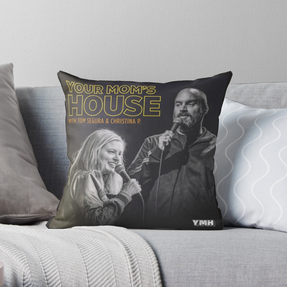 YOUR MOM'S HOUSE PODCAST - NEW YMH LOGO Throw Pillow