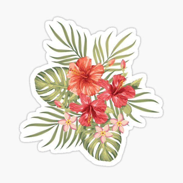 Painterly Hibiscus Sticker