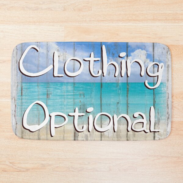 Item preview, Clothing Optional naughty tropical coastal beach house sign designed and sold by Glimmersmith.