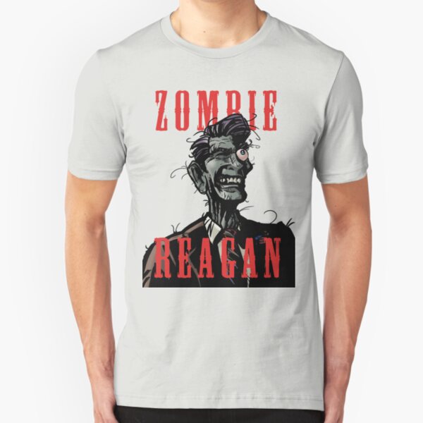 Zombie Reagan in Color Slim Fit T-Shirt