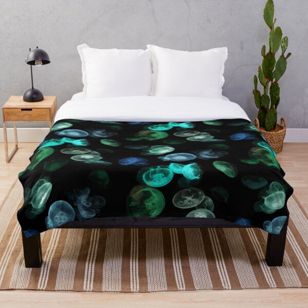 Luminous Jellyfish Throw Blanket