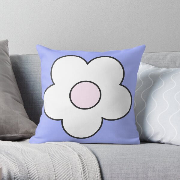 White and Pink Daisy Throw Pillow